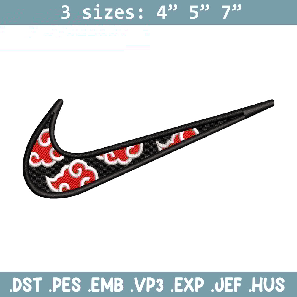 Akatsuki Nike embroidery design, Naruto embroidery, Nike design, anime design, anime shirt, Digital download.jpg