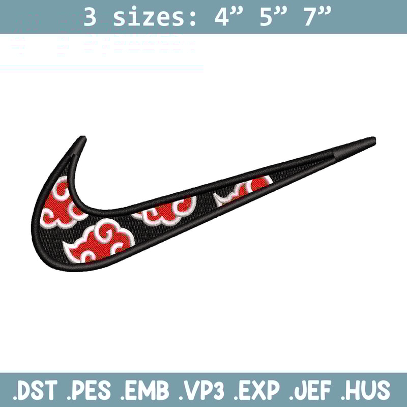Akatsuki Nike embroidery design, Naruto embroidery, Nike design, anime design, anime shirt, Digital download.jpg