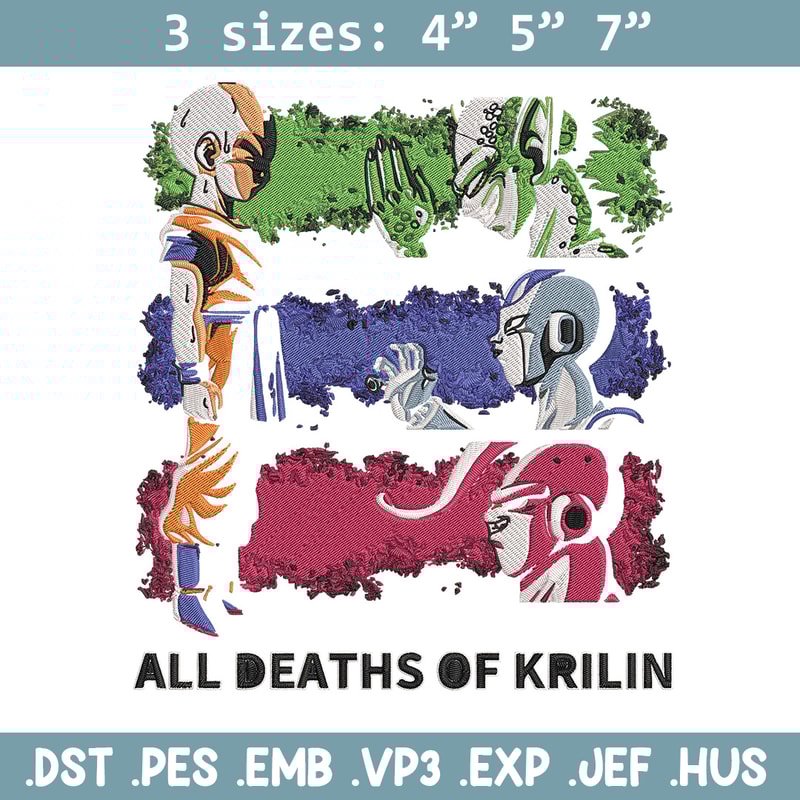 All deaths of krilin Embroidery Design, Dragonball Embroidery, Embroidery File, Anime Embroidery, Digital download.jpg