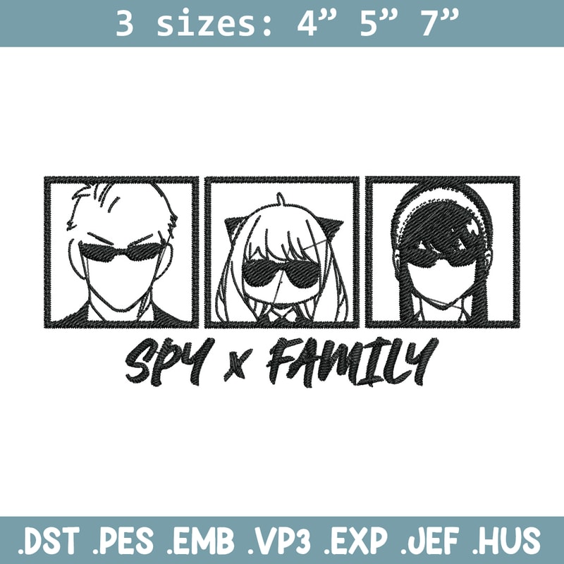 Anya family Embroidery Design, Spy x family Embroidery, Embroidery File, Nike Embroidery, Anime shirt, Digital download.jpg