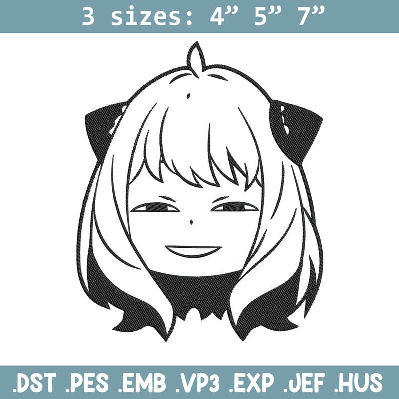 Anya meme Embroidery Design, Spy x family Embroidery, Embroidery File, Anime Embroidery, Anime shirt, Digital download.jpg