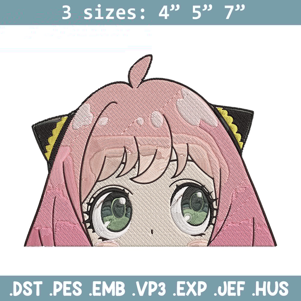 Anya Peek Embroidery Design, Spy x family Embroidery, Embroidery File, Anime Embroidery, Anime shirt, Digital download..jpg