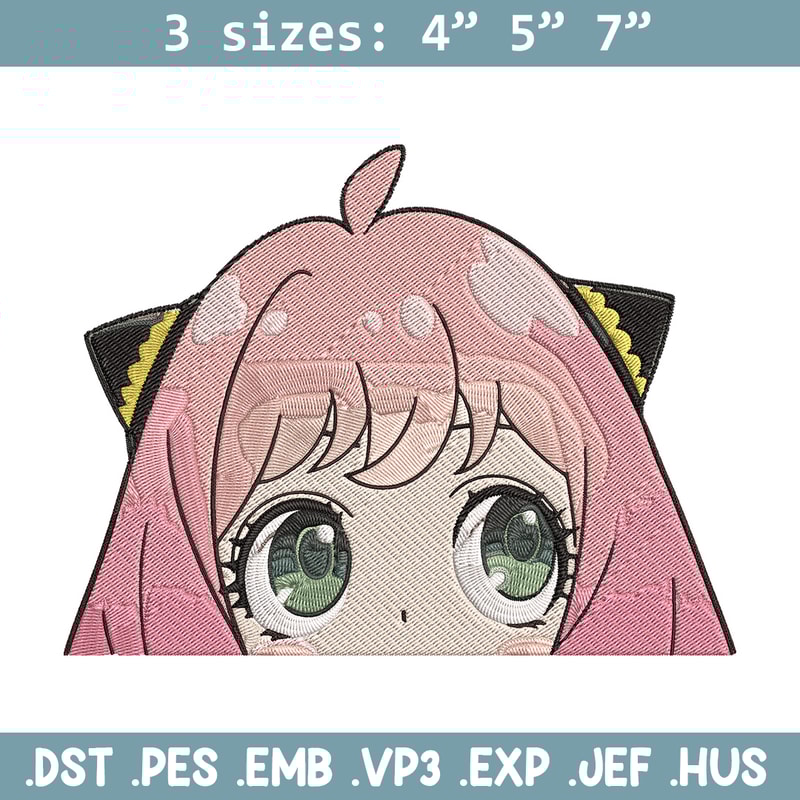 Anya Peek Embroidery Design, Spy x family Embroidery, Embroidery File, Anime Embroidery, Anime shirt, Digital download..jpg