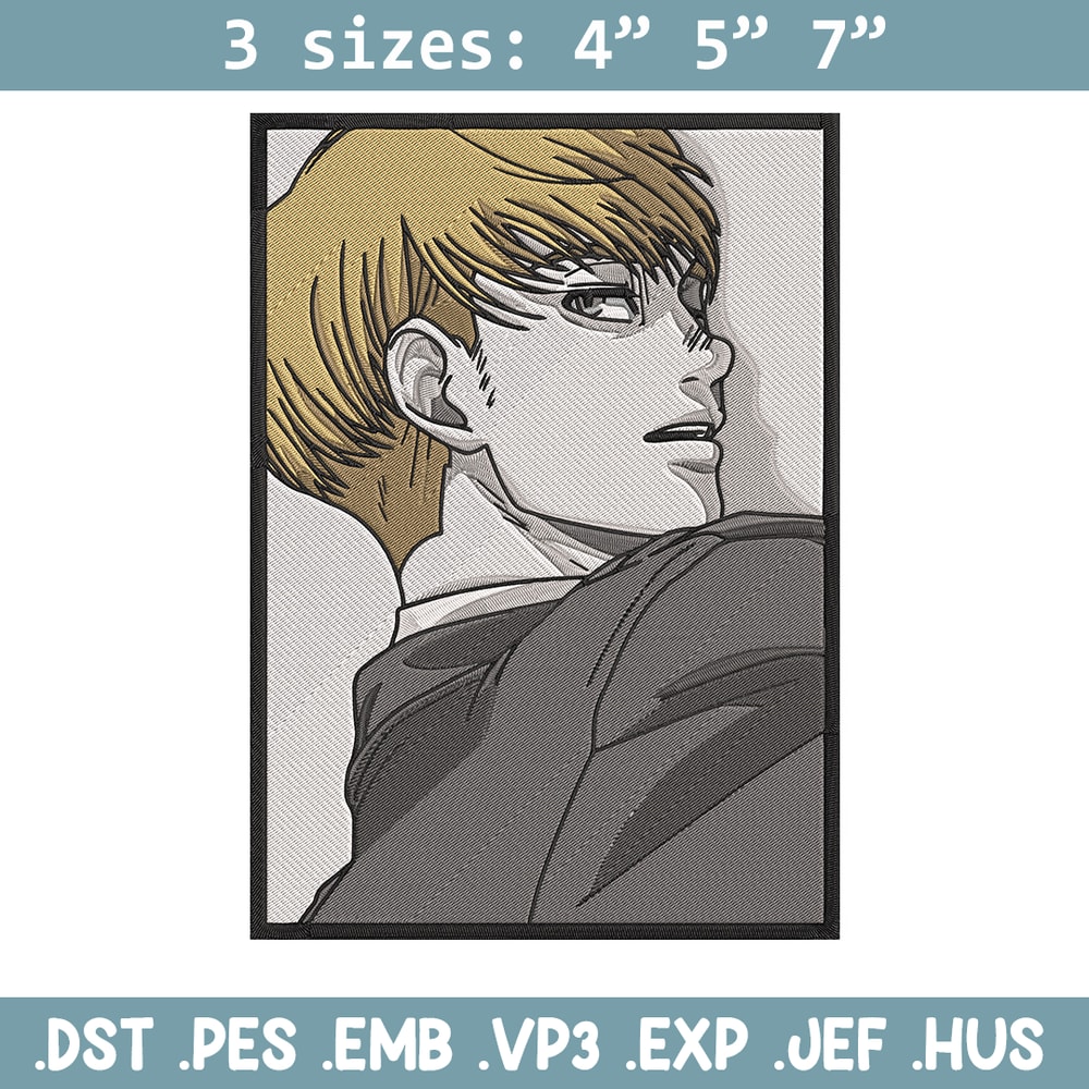 Armin Arlert Embroidery Design, Aot Embroidery, Embroidery File, Anime Embroidery, Anime shirt, Digital download.jpg