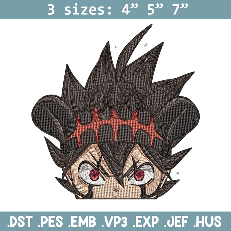 Asta Peeker Embroidery Design, Black clover Embroidery, Embroidery File, Anime Embroidery, Anime shirt, Digital download.jpg