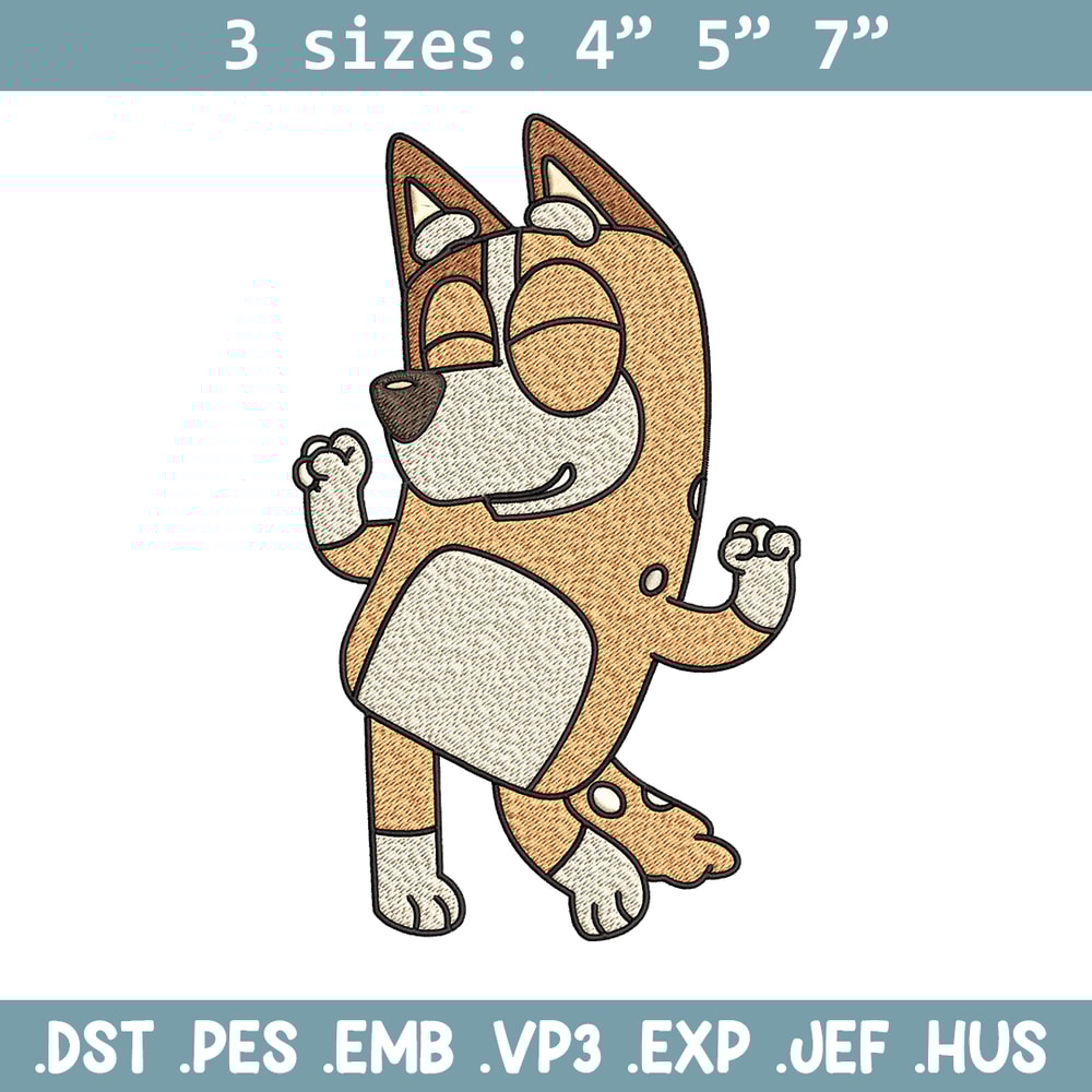 Chilli Heeler Embroidery, Bluey cartoon Embroidery, Embroidery File, cartoon design, cartoon shirt, Digital download..jpg