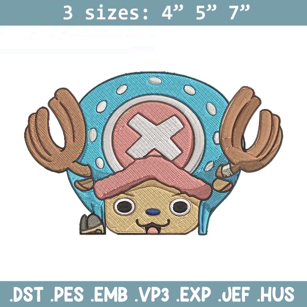 Chopper Peeker Embroidery Design, One piece Embroidery, Embroidery File, Anime Embroidery, Anime shirt, Digital download.jpg