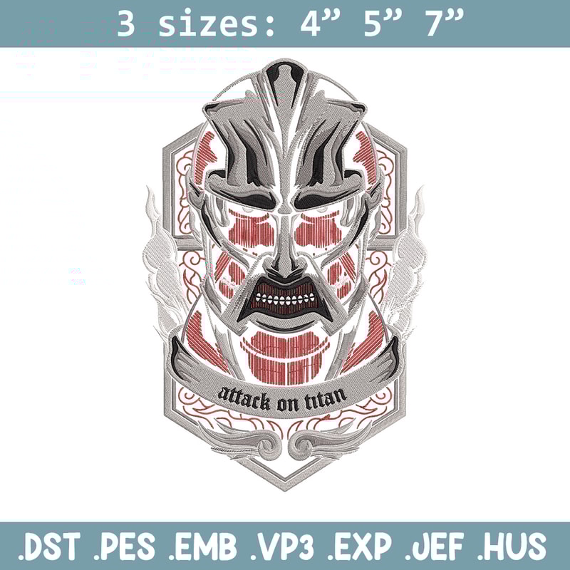 Colossal poster Embroidery Design, Aot Embroidery, Embroidery File, Anime Embroidery, Anime shirt, Digital download.jpg