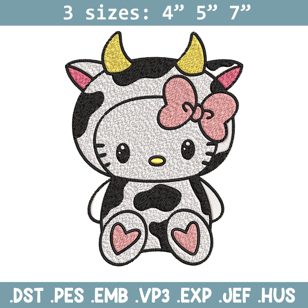 Cow Hello Kitty Embroidery design, Cow Hello Kitty Embroidery, cartoon design, Embroidery File, Digital download..jpg