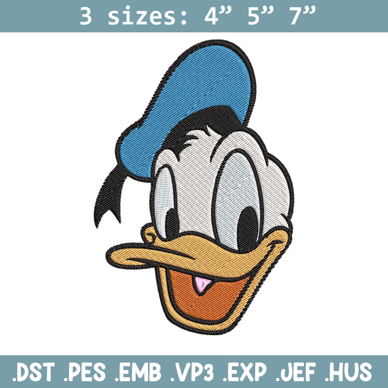 Donald Duck Embroidery Design, Disney Embroidery, Embroidery design, cartoon shirt, Embroidery File, Digital download..jpg