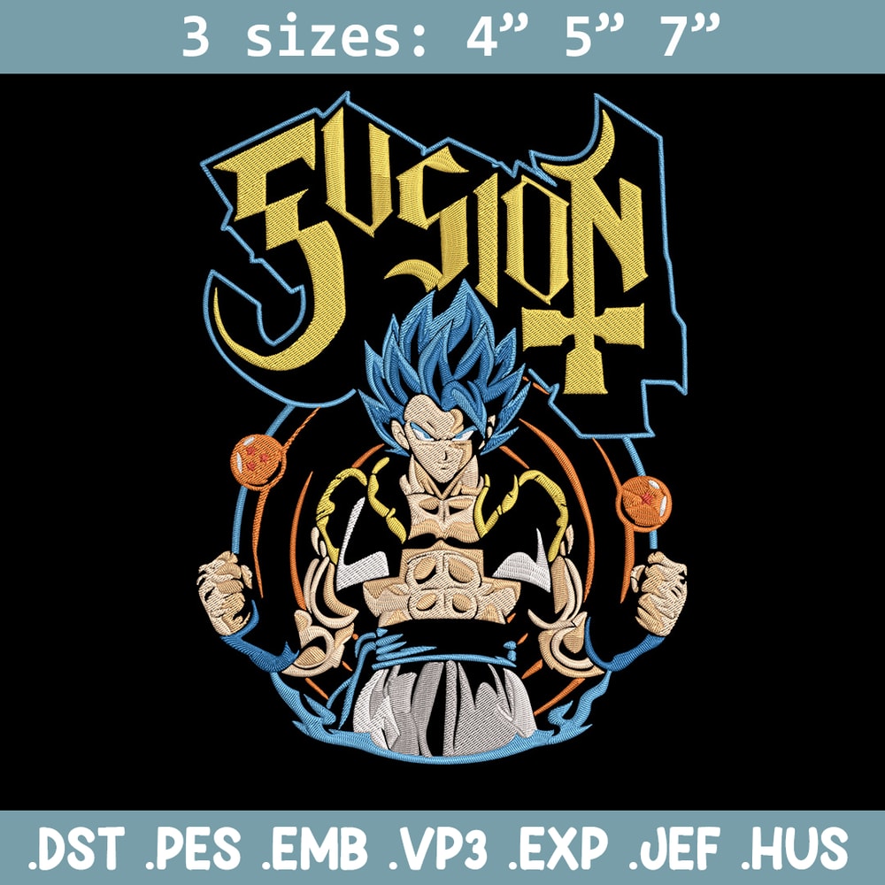 Gogeta Embroidery Design, Dragonball Embroidery, Embroidery File, Anime Embroidery, Anime shirt, Digital download..jpg