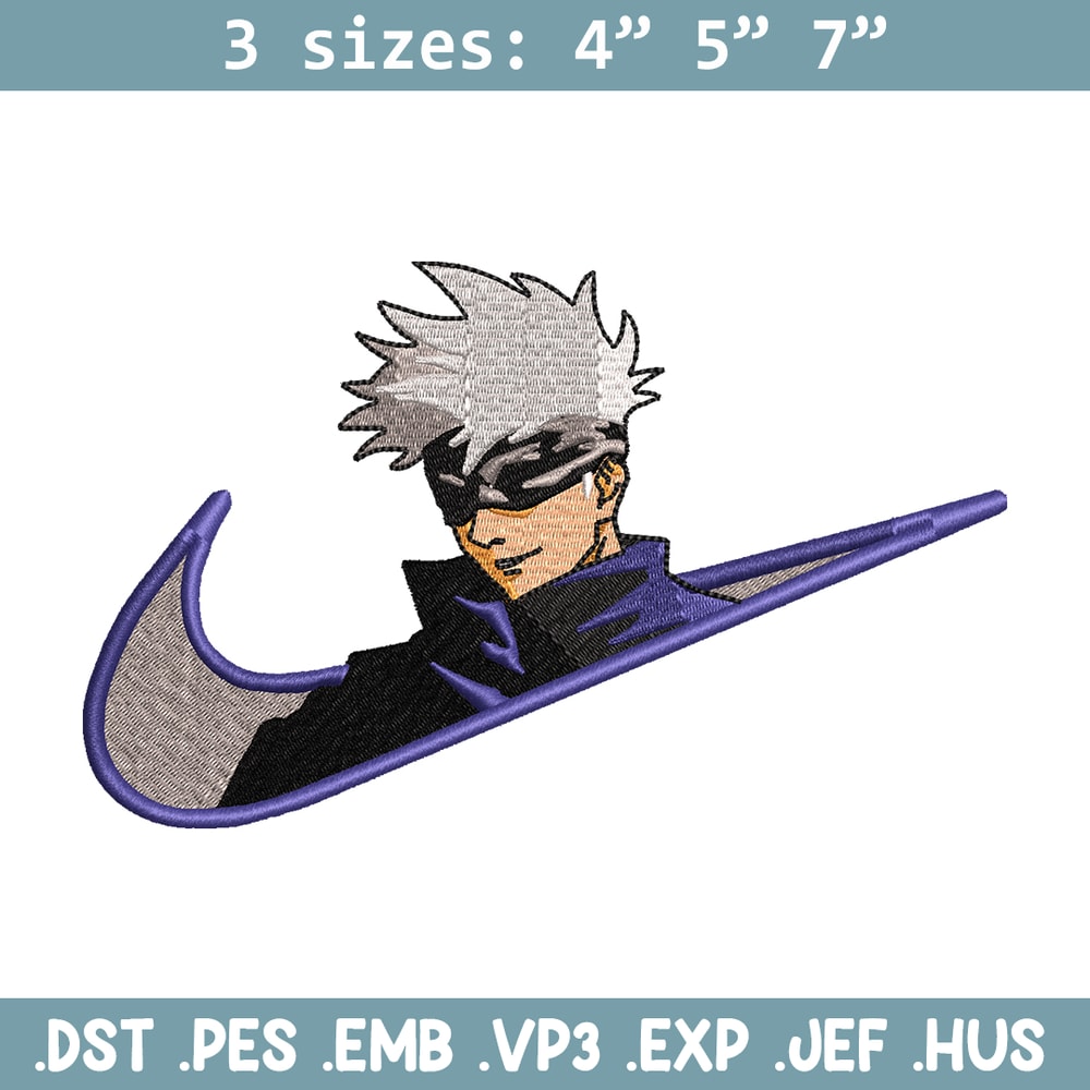 Gojo Satoru Nike embroidery design, Jujutsu Kaisen embroidery, nike design, anime design, anime shirt, Digital download.jpg