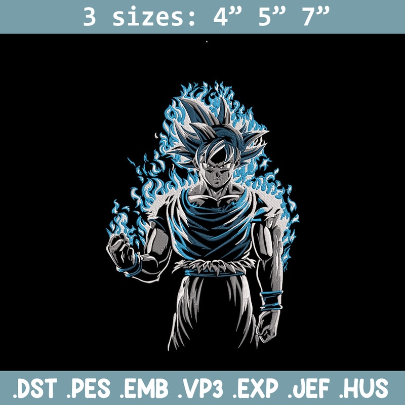 Goku ultra Embroidery Design, Dragonball Embroidery, Embroidery File, Anime Embroidery, Anime shirt, Digital download.jpg