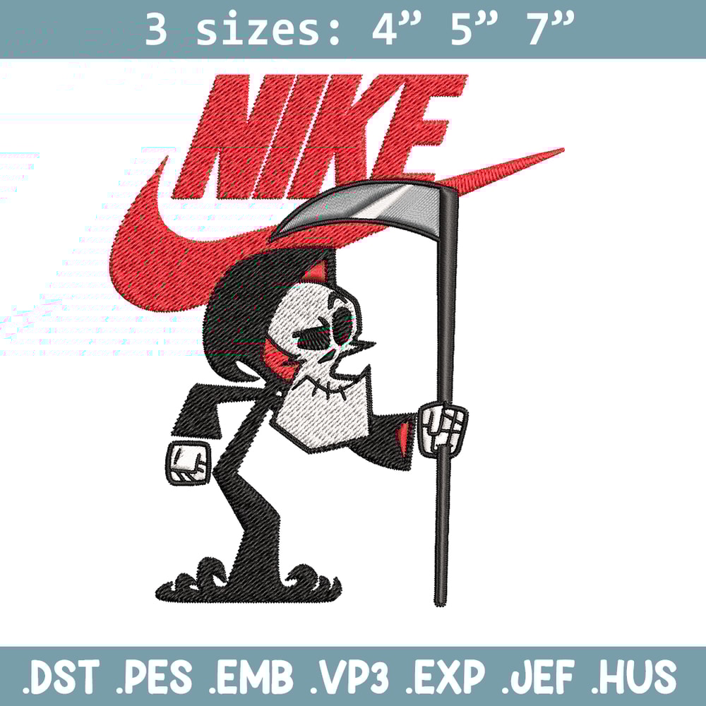Grim cartoon Nike Embroidery design, Grim cartoon Embroidery, Nike design, Embroidery file, logo shirt, Instant download.jpg