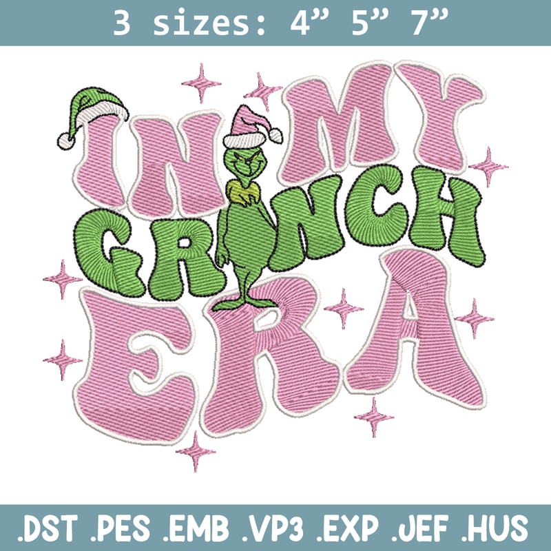 Grinch era embroidery design, Grinch embroidery, Chrismas design, Embroidery shirt, Embroidery file, Digital download..jpg