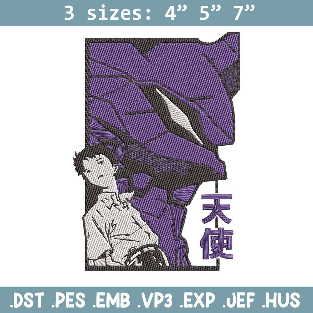 Ikari Shinji Embroidery Design, Evangelion Embroidery, Embroidery File, Anime Embroidery, Anime shirt, Digital download.jpg