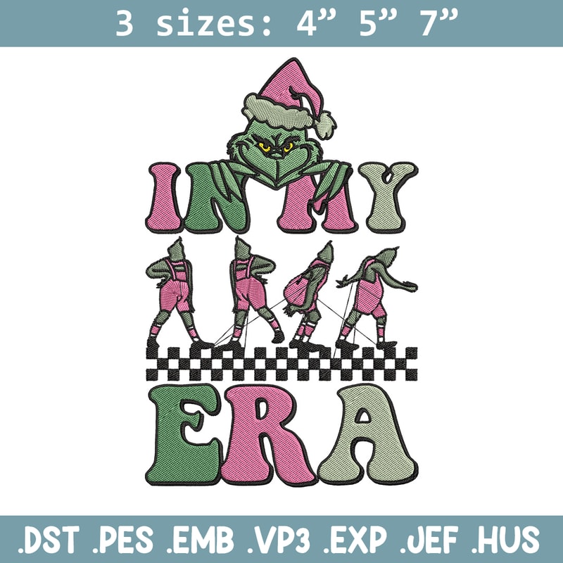 In my era Embroidery Design, Grinch Embroidery, Embroidery File, Chrismas Embroidery, Anime shirt, Digital download.jpg
