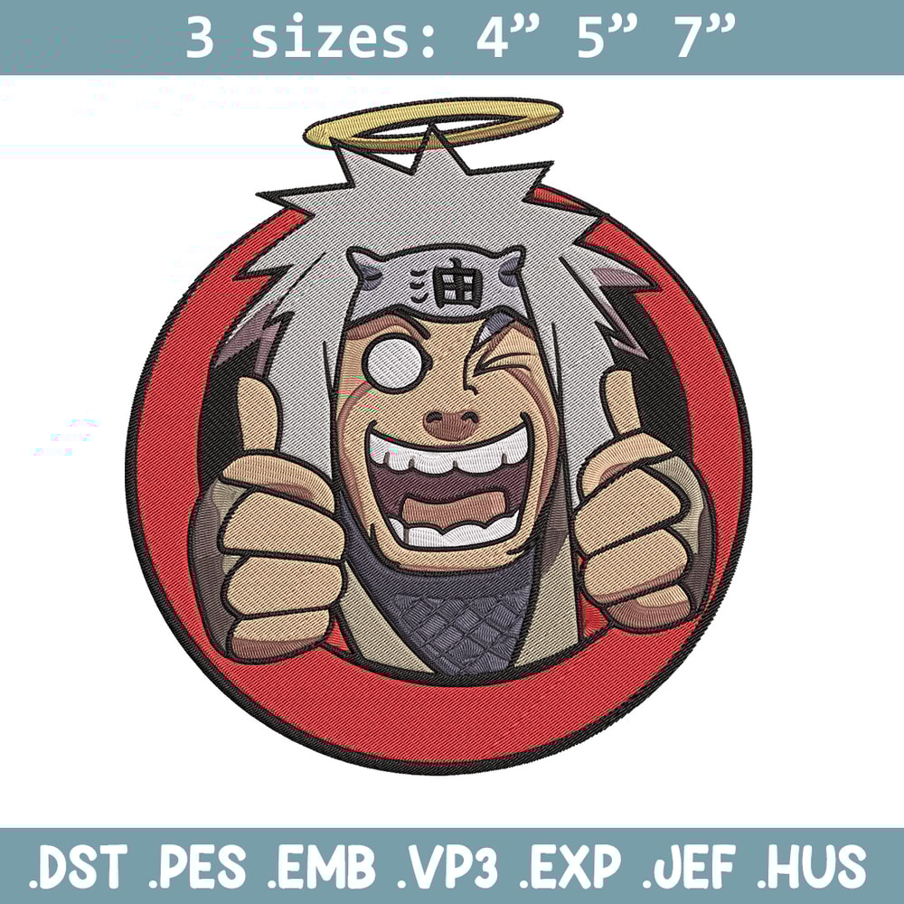 Jiraiya circle Embroidery Design, Naruto Embroidery, Embroidery File, Anime Embroidery, Anime shirt, Digital download.jpg
