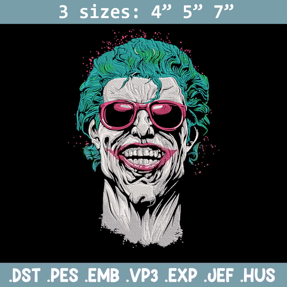 Jocker poster Embroidery Design, DC comics Embroidery, Embroidery File, Anime Embroidery, Anime shirt, Digital download.jpg