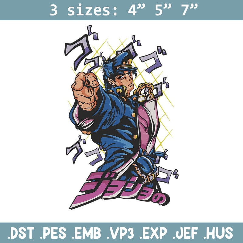 Jotaro meme Embroidery Design, Jojo Embroidery, Embroidery File, Anime Embroidery, Anime shirt, Digital download.jpg