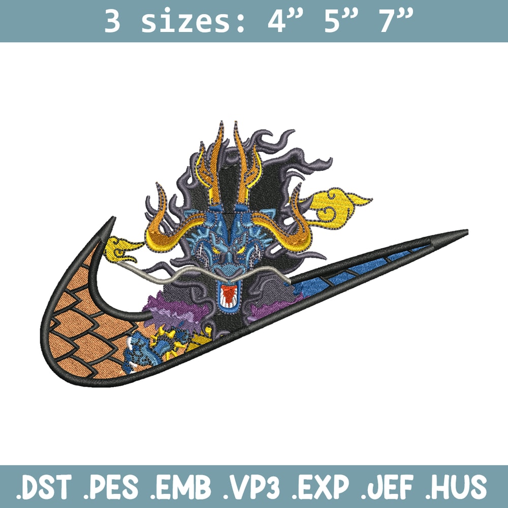 Kaido Nike embroidery design, One Piece embroidery, nike design, anime design, anime shirt, Digital download.jpg