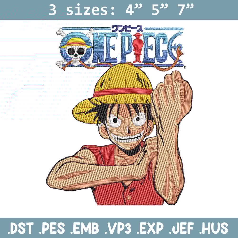 Luffy Poster Embroidery Design,One piece Embroidery, Embroidery File, Anime Embroidery, Anime shirt, Digital download.jpg