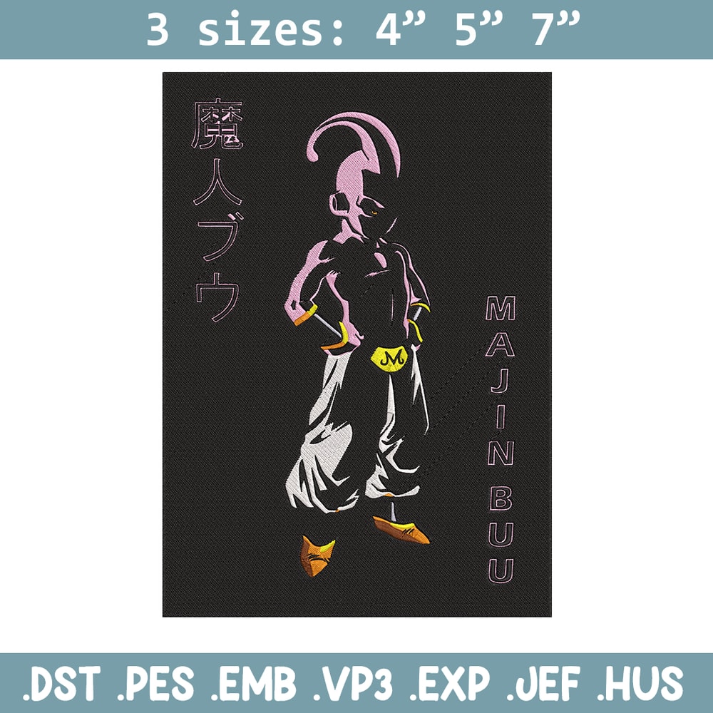 Majin Buu Embroidery Design, Dragonball Embroidery, Embroidery File, Anime Embroidery, Anime shirt, Digital download.jpg