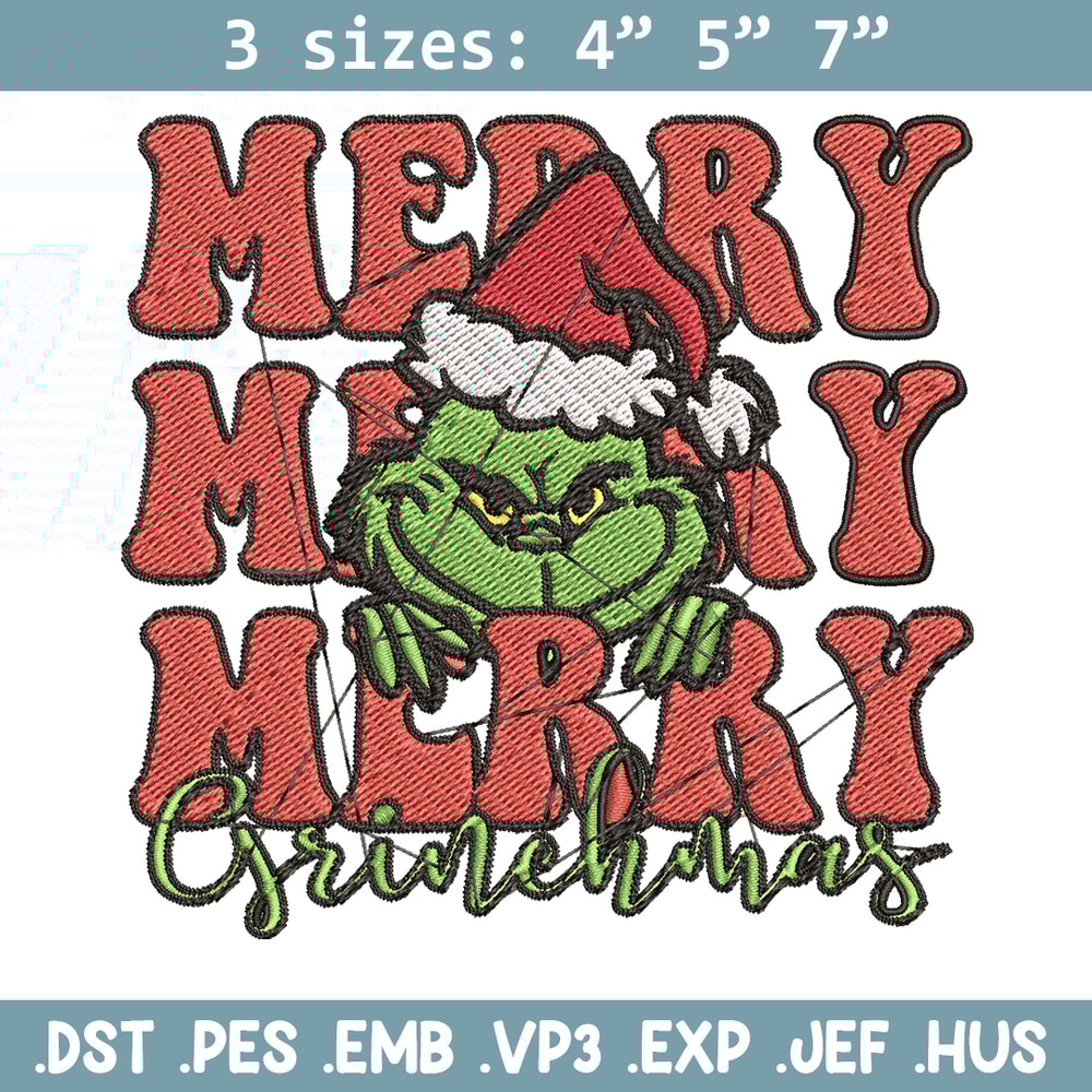 Merry Christmas Grinch Embroidery design, Grinch christmas Embroidery, logo design, Embroidery File, Instant download..jpg