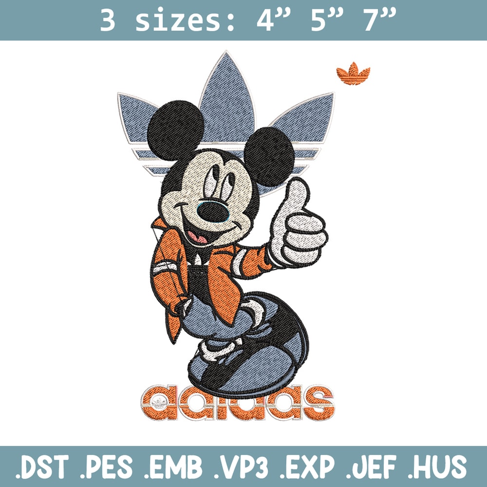 Mickey adidas Embroidery Design, Adidas Embroidery, Brand Embroidery, Embroidery File, Logo shirt, Digital download.jpg