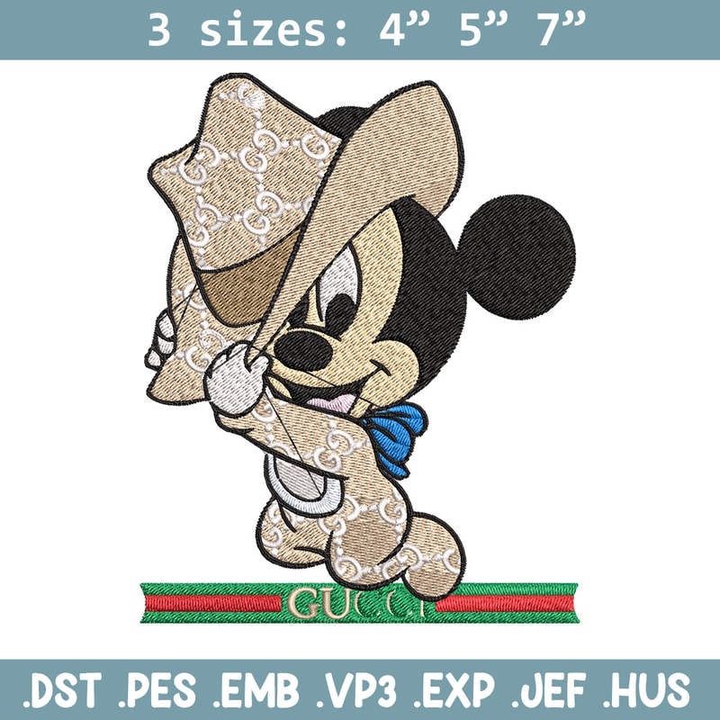 Mickey baby Embroidery Design, Gucci Embroidery, Embroidery File, Logo shirt, Sport Embroidery, Digital download.jpg
