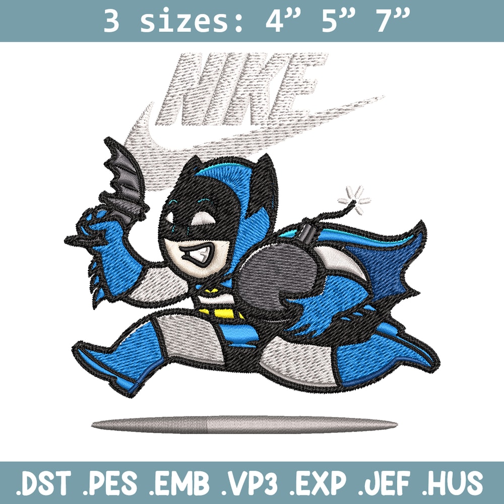 Nike Funny Batman Embroidery design, Batman cartoon Embroidery, Nike design, Embroidery file, Instant download..jpg