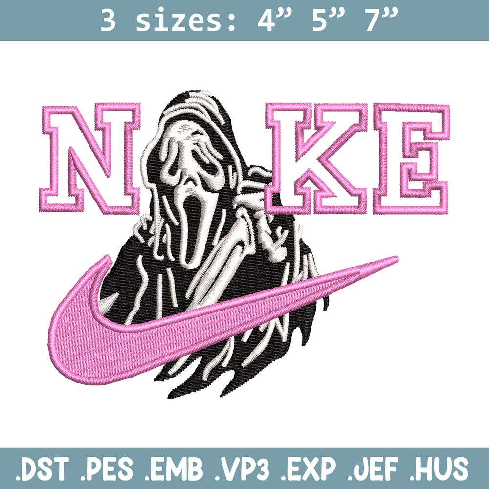 Nike ghost embroidery design, Horror embroidery, Nike design, Embroidery shirt, Embroidery file, Digital download.jpg