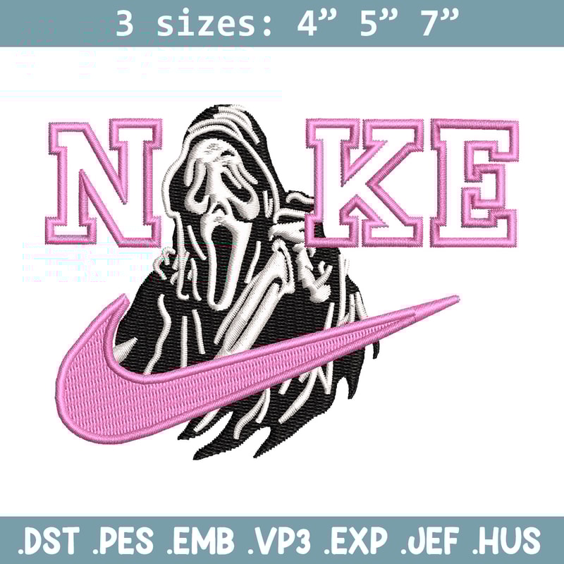 Nike ghost embroidery design, Horror embroidery, Nike design, Embroidery shirt, Embroidery file, Digital download.jpg