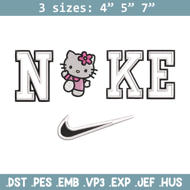 Nike kitty embroidery design, Hello kitty embroidery, Emb design, Embroidery shirt, Embroidery file, Digital download.jpg
