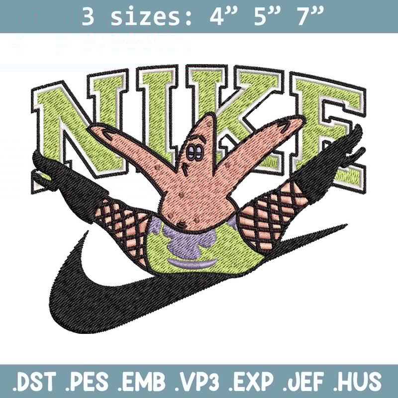 Nike patrick Embroidery Design, Spongebob Embroidery, Nike Embroidery, Embroidery File, Logo shirt, Digital download.jpg