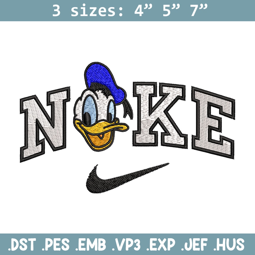 Nike x duck embroidery design, Disney embroidery, Nike design, Embroidery shirt, Embroidery file, Digital download.jpg