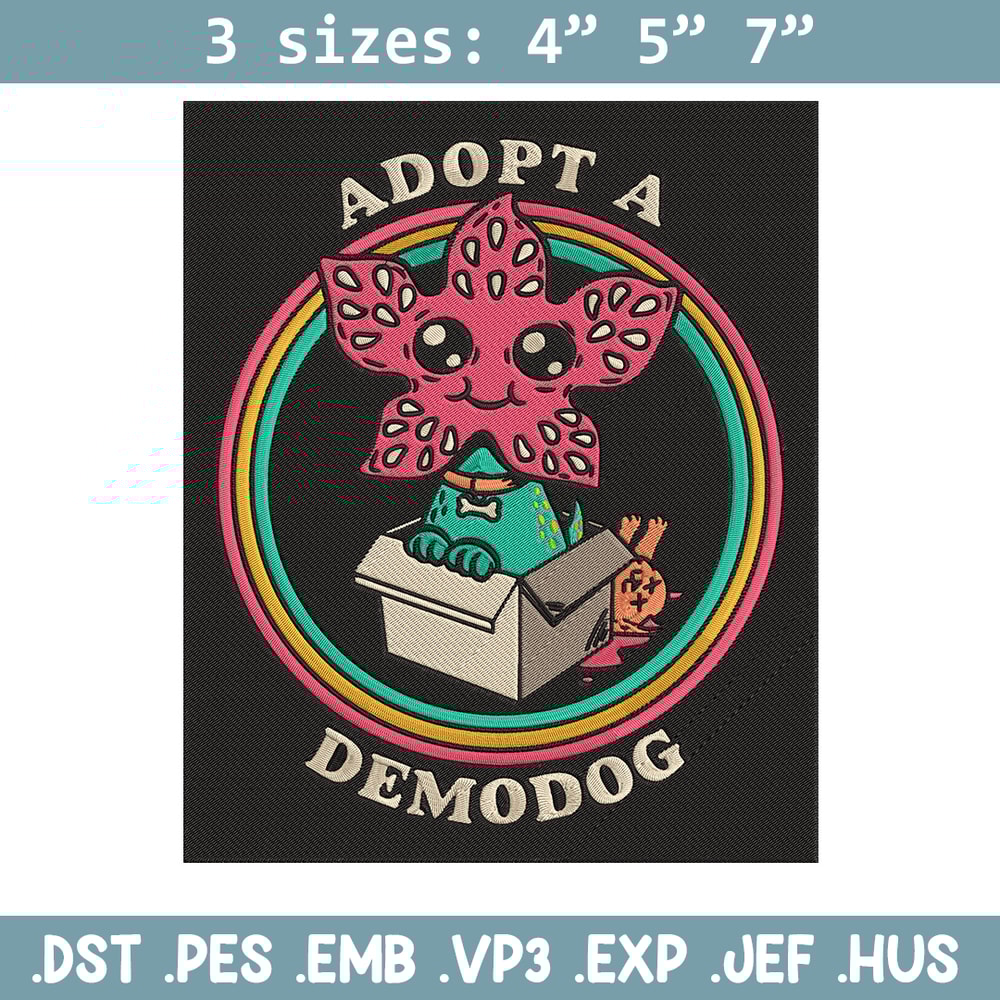 Adpot a demodog Embroidery Design, Demodog Embroidery, Embroidery File, Anime Embroidery, Anime shirt, Digital download.jpg