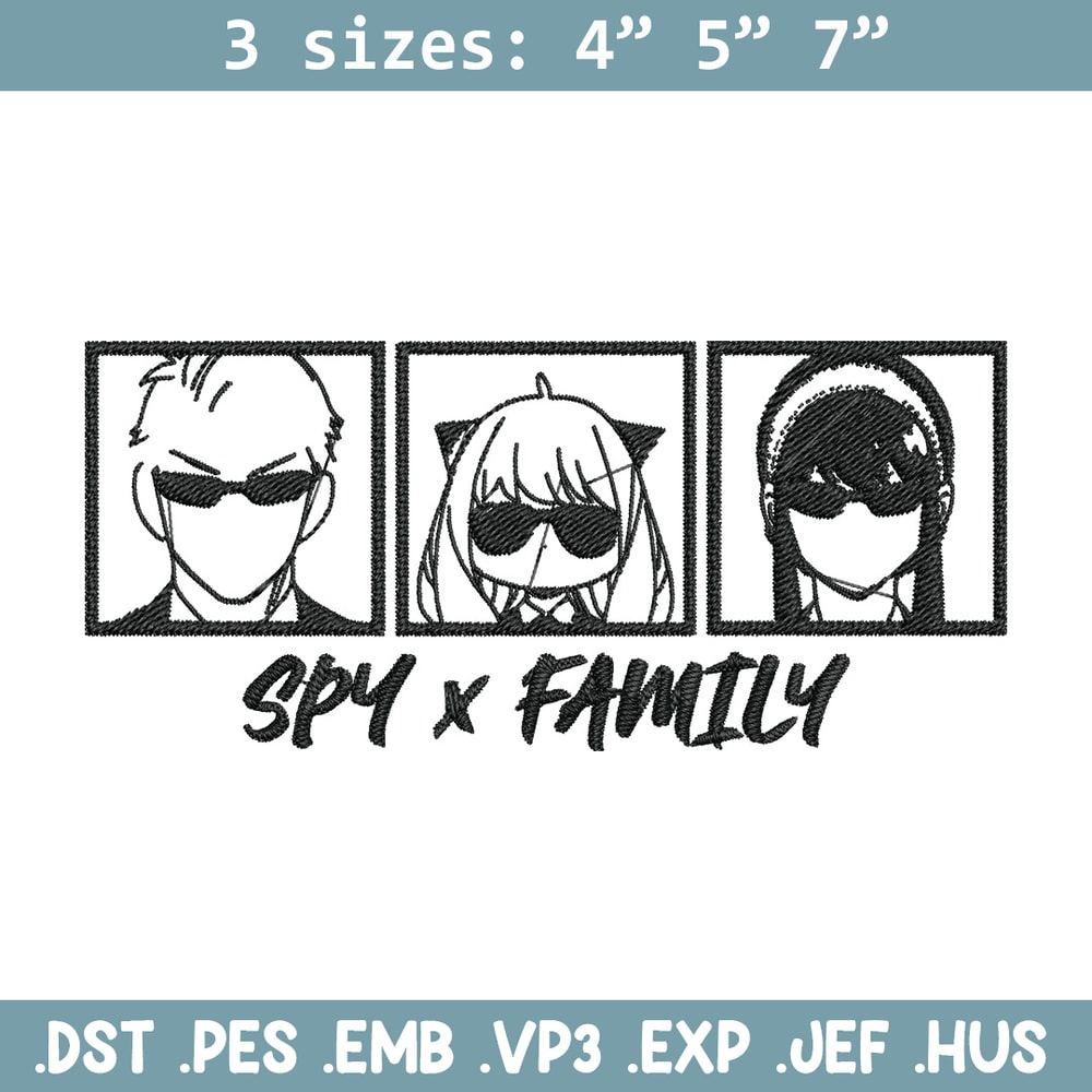 Anya family Embroidery Design, Spy x family Embroidery, Embroidery File, Nike Embroidery, Anime shirt, Digital download.jpg
