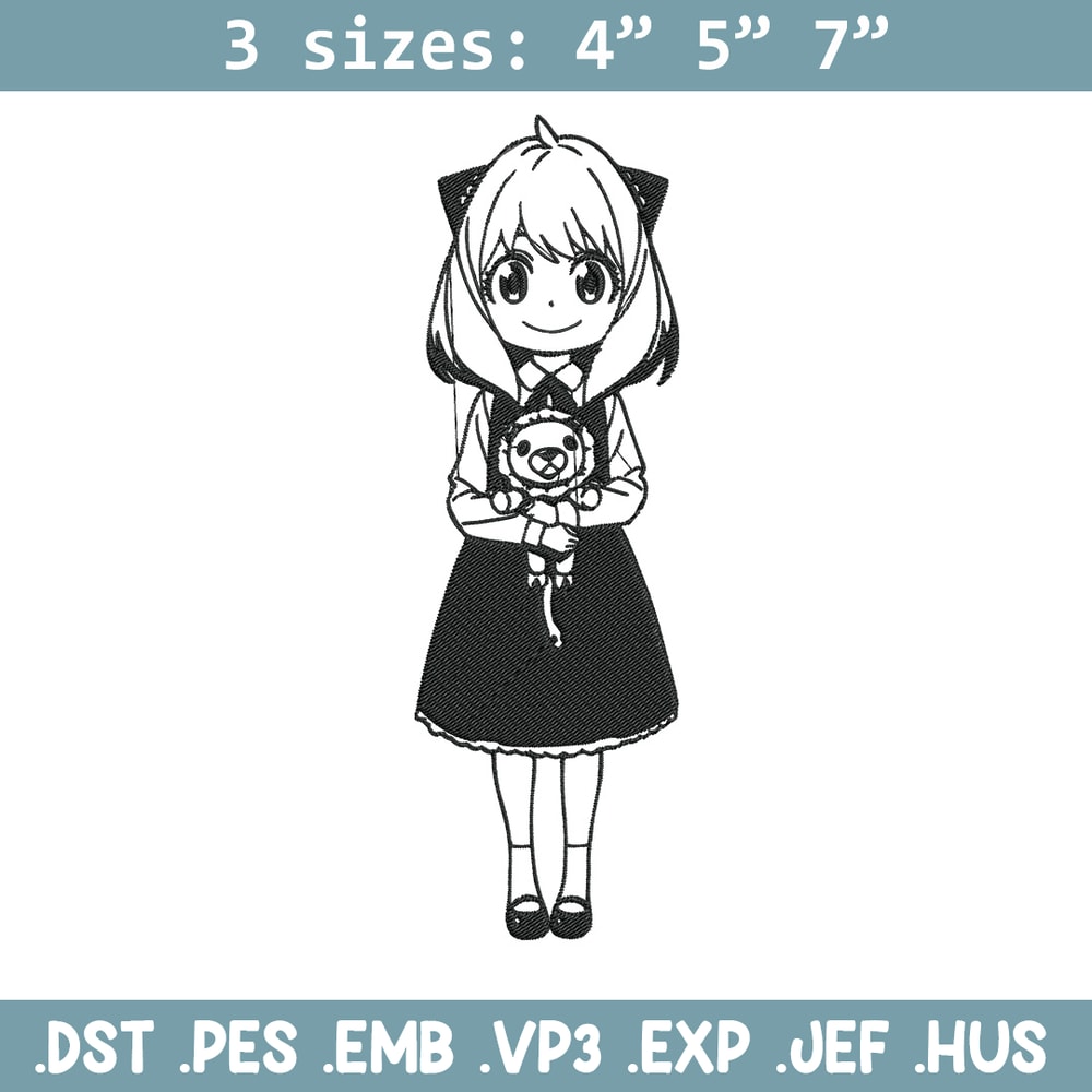 Anya Forger Embroidery Design, Spy x family Embroidery, Embroidery File, Anime Embroidery, Anime shirt,Digital download.jpg