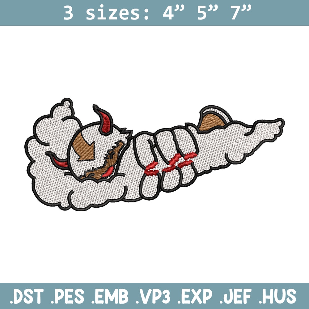 Appa x Nike embroidery design, avatar cartoon embroidery, nike design, Logo shirt, cartoon shirt, digital download.jpg