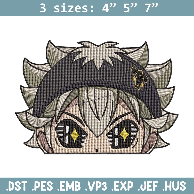 Asta Peeker Embroidery Design, Black clover Embroidery, Embroidery File, Anime Embroidery, Anime shirt,Digital download..jpg