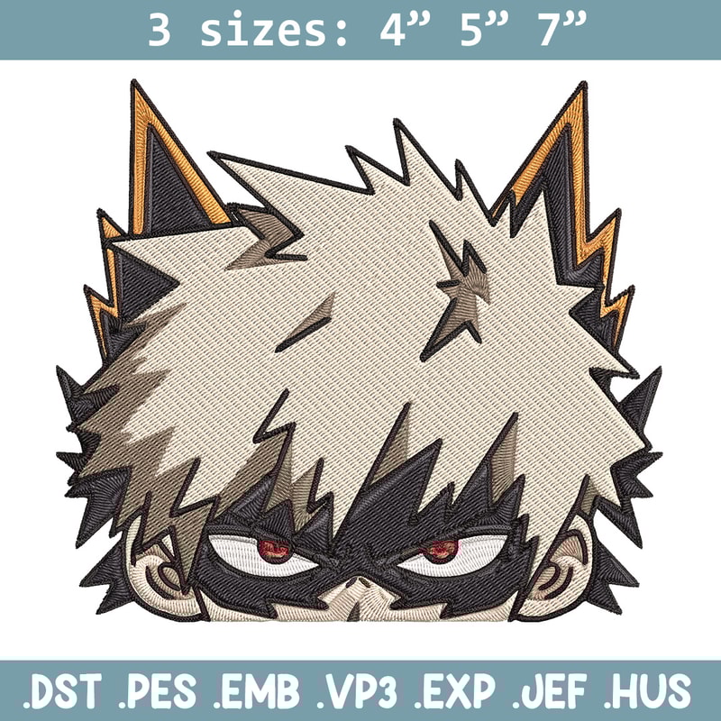 Bakugo Peeker Embroidery Design, Mha Embroidery, Embroidery File, Anime Embroidery, Anime shirt, Digital download.jpg