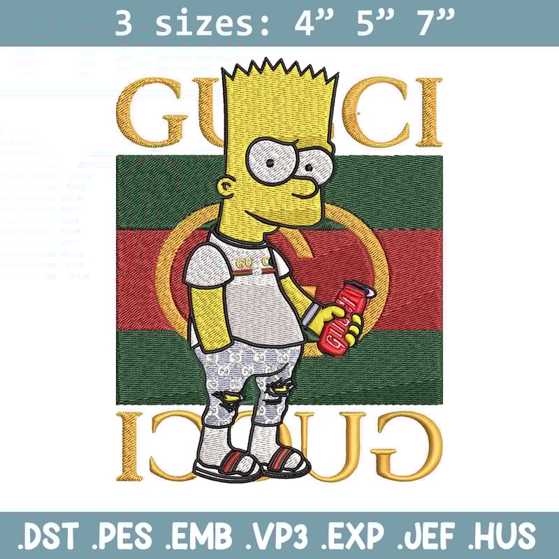 Bart gucci Embroidery Design, Gucci Embroidery, Embroidery File, Logo shirt, Sport Embroidery, Digital download.jpg