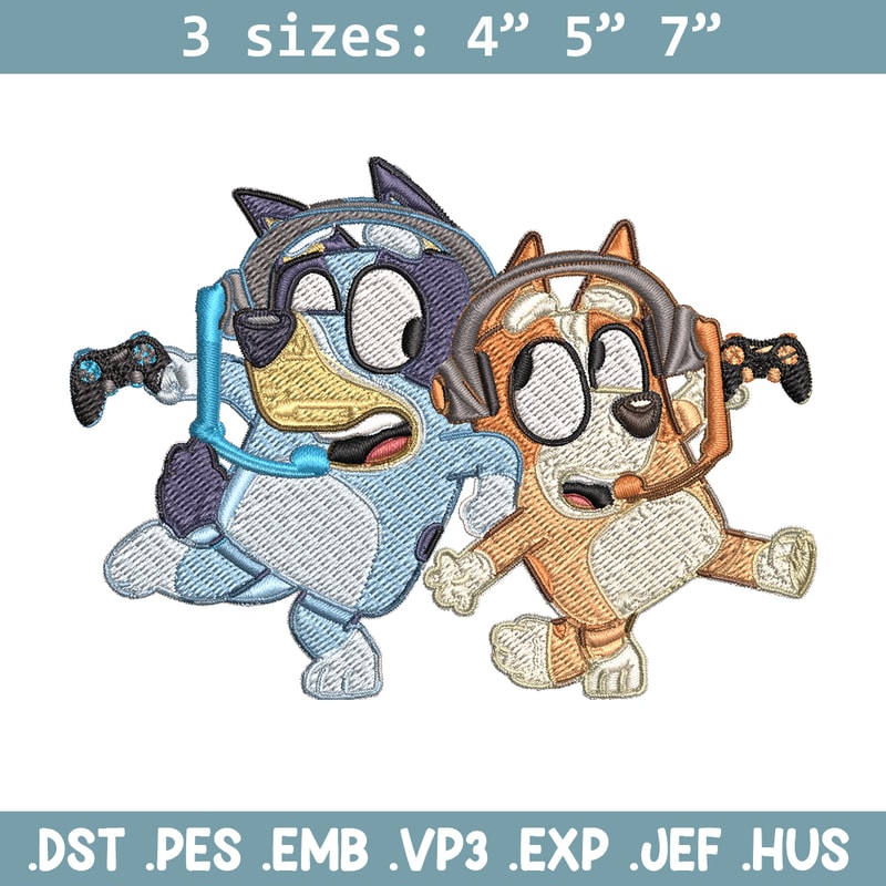 Bluey bingo headphones Embroidery, Bluey Embroidery, Embroidery File, cartoon shirt, cartoon design, Digital download..jpg