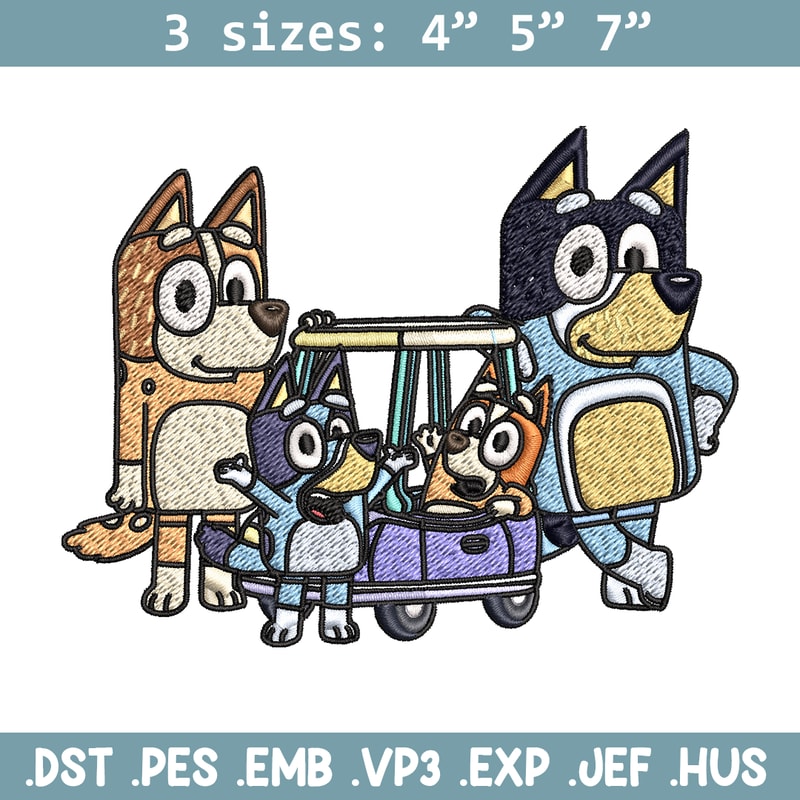 Bluey family embroidery design, Bluey Embroidery, Embroidery File, cartoon design, cartoon shirt, Digital download..jpg