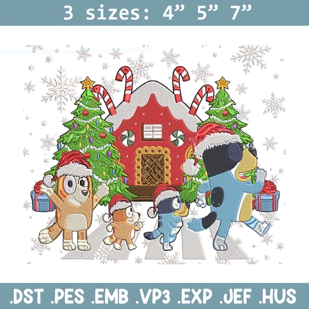 Bluey family Embroidery Design,Bluey Embroidery, Embroidery File, Chrismas Embroidery, Anime shirt, Digital download.jpg