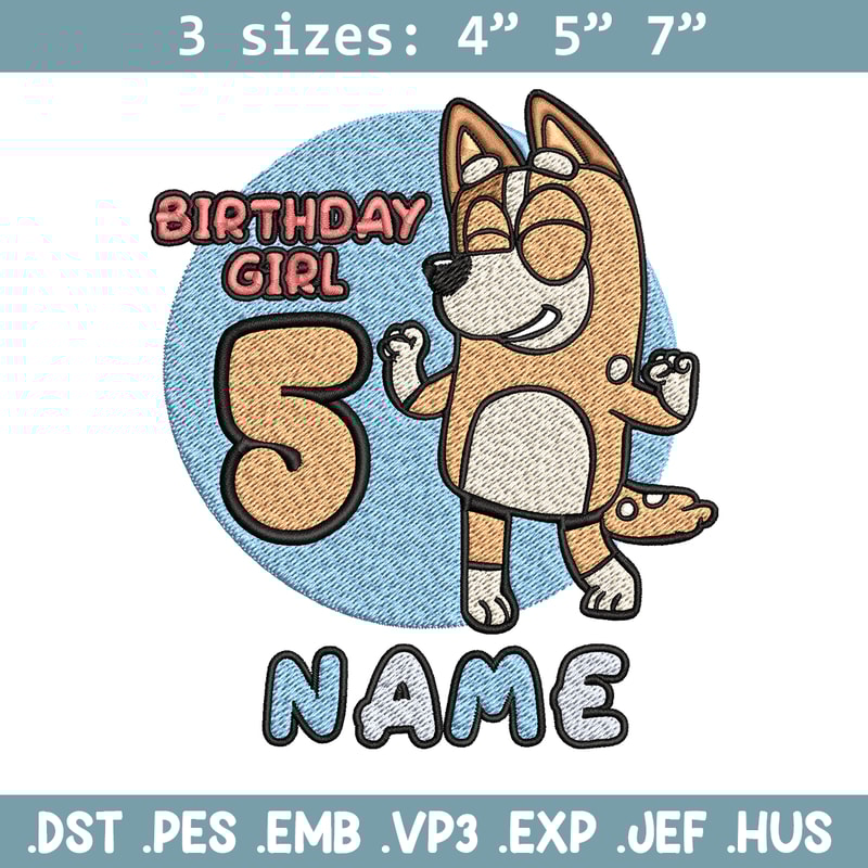 Bluey Mom Birthday Girl Embroidery, Bluey Embroidery, Embroidery File, cartoon shirt, cartoon design, Digital download..jpg
