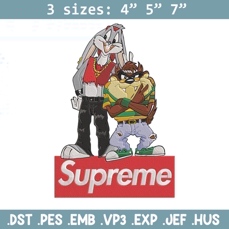 Bunny Taz Embroidery Design, Bunny Taz Embroidery, Embroidery File, Anime Embroidery, Supreme shirt, Digital download.jpg