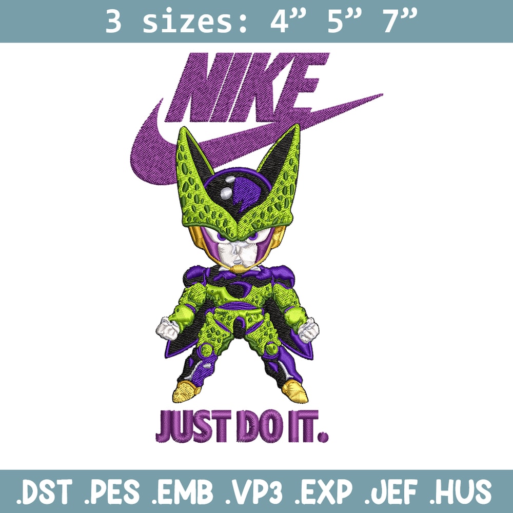 Cell dragon ball Embroidery design, dragon ball Embroidery, Nike design, Embroidery file, anime logo. Instant download..jpg