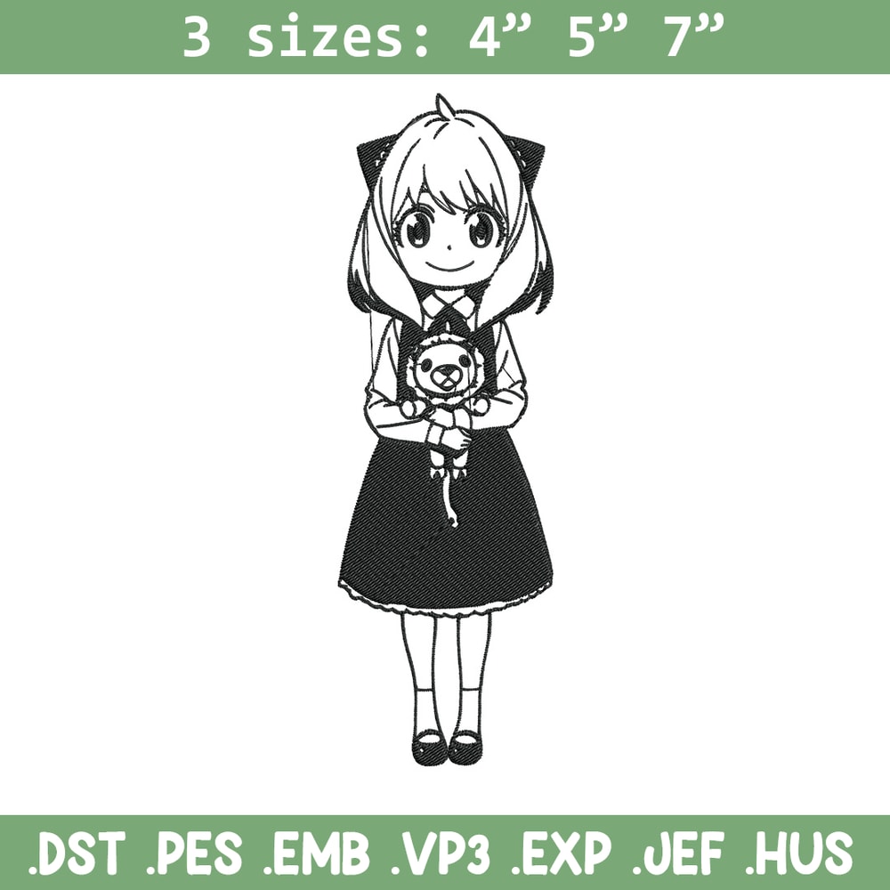 Anya Forger Embroidery Design, Spy x family Embroidery, Embroidery File, Anime Embroidery, Anime shirt,Digital download.jpg